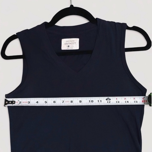 Southcott Navy Bamboo Blend Sleeveless V-Neck High Low Hem Dress Size 1 - Picture 5 of 7